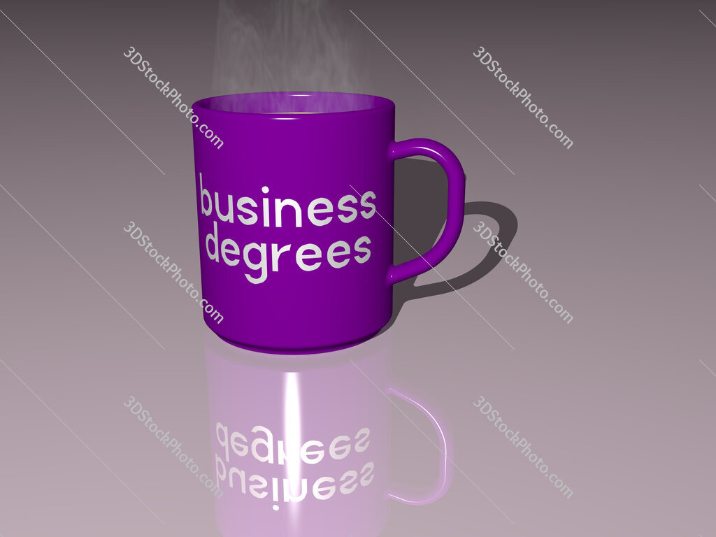business degrees text on a coffee mug
