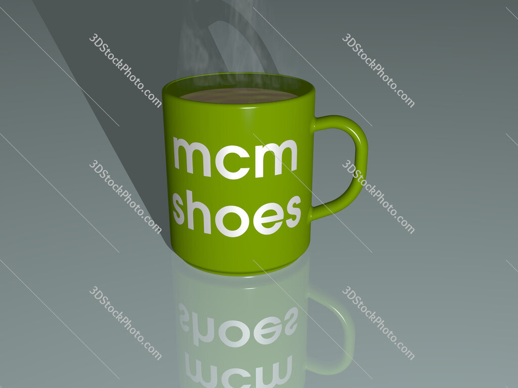 mcm shoes text on a coffee mug