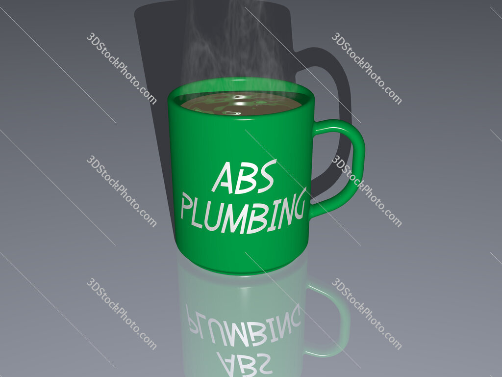 abs plumbing text on a coffee mug