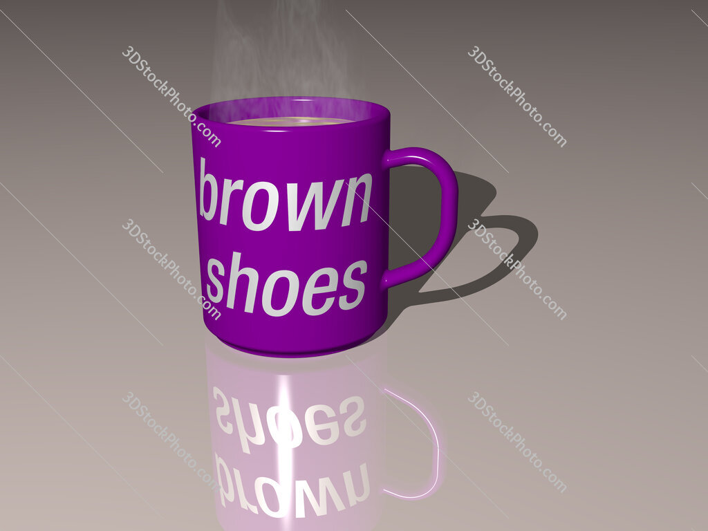 brown shoes text on a coffee mug