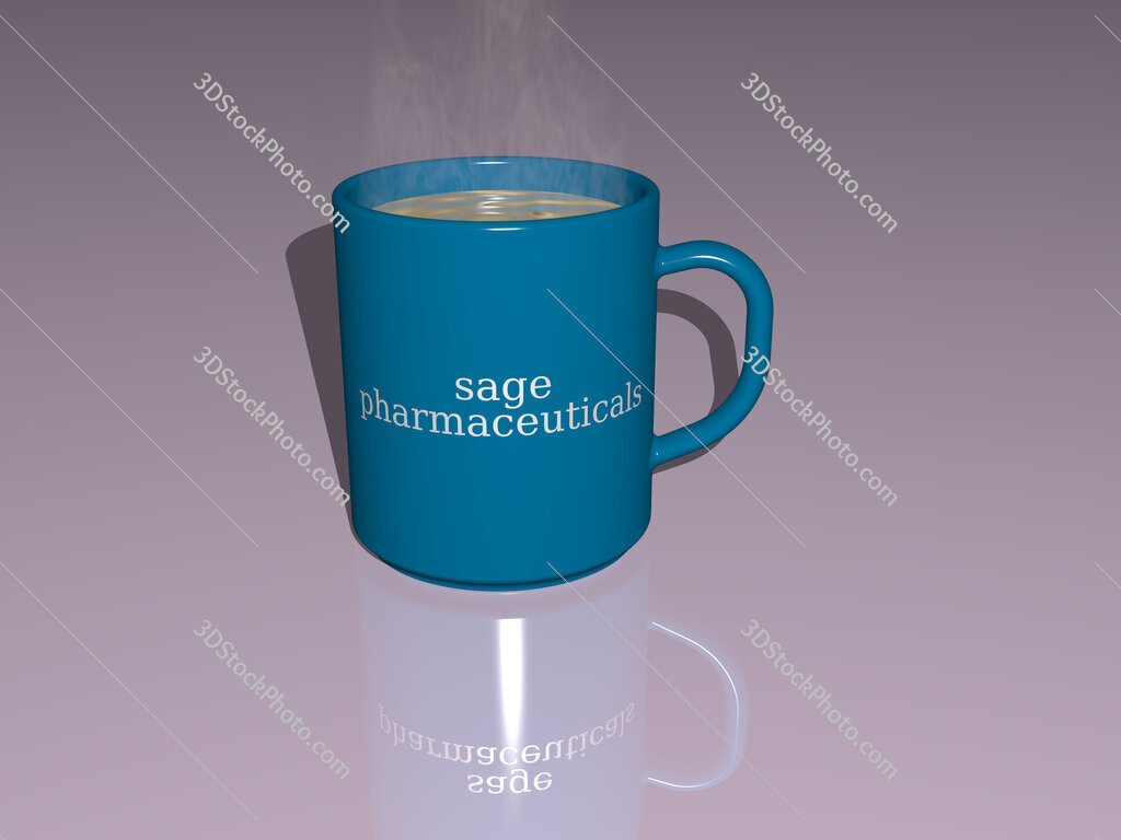sage pharmaceuticals text on a coffee mug