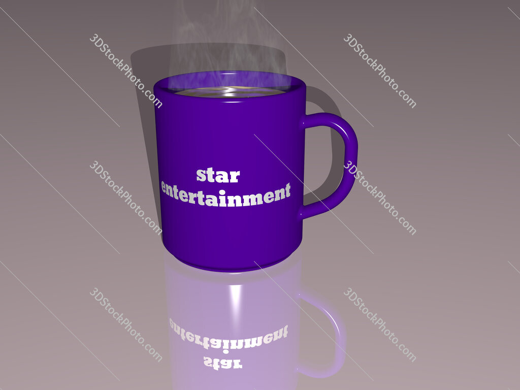 star entertainment text on a coffee mug