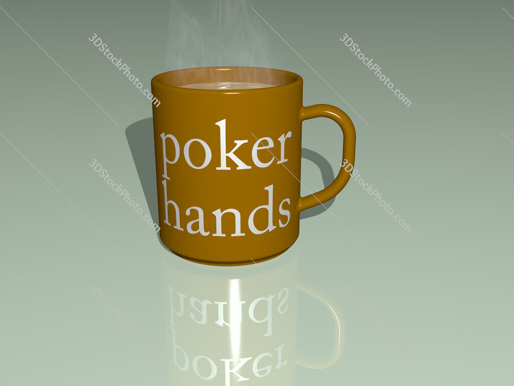 poker hands text on a coffee mug
