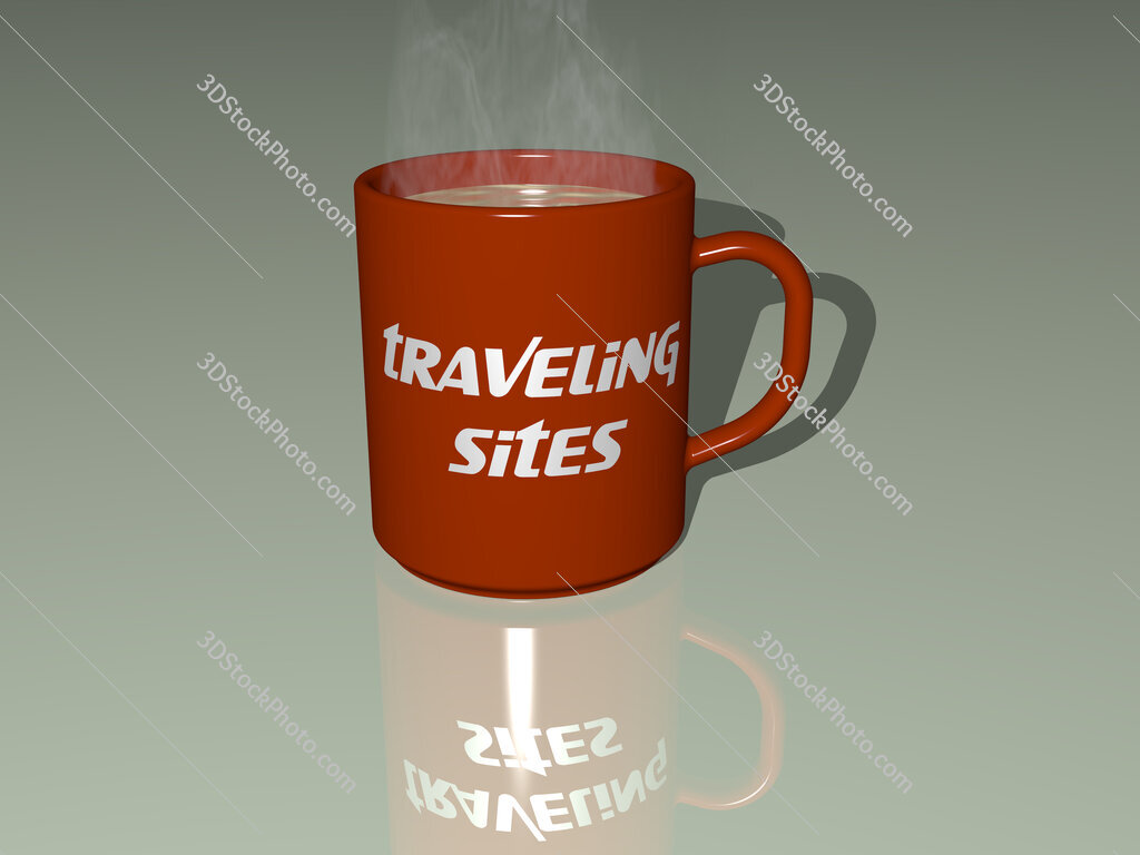 traveling sites text on a coffee mug