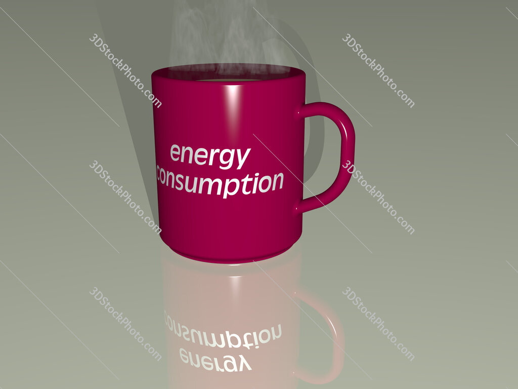 energy consumption text on a coffee mug