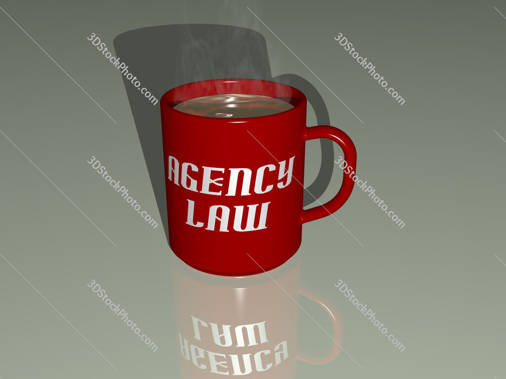 agency law text on a coffee mug