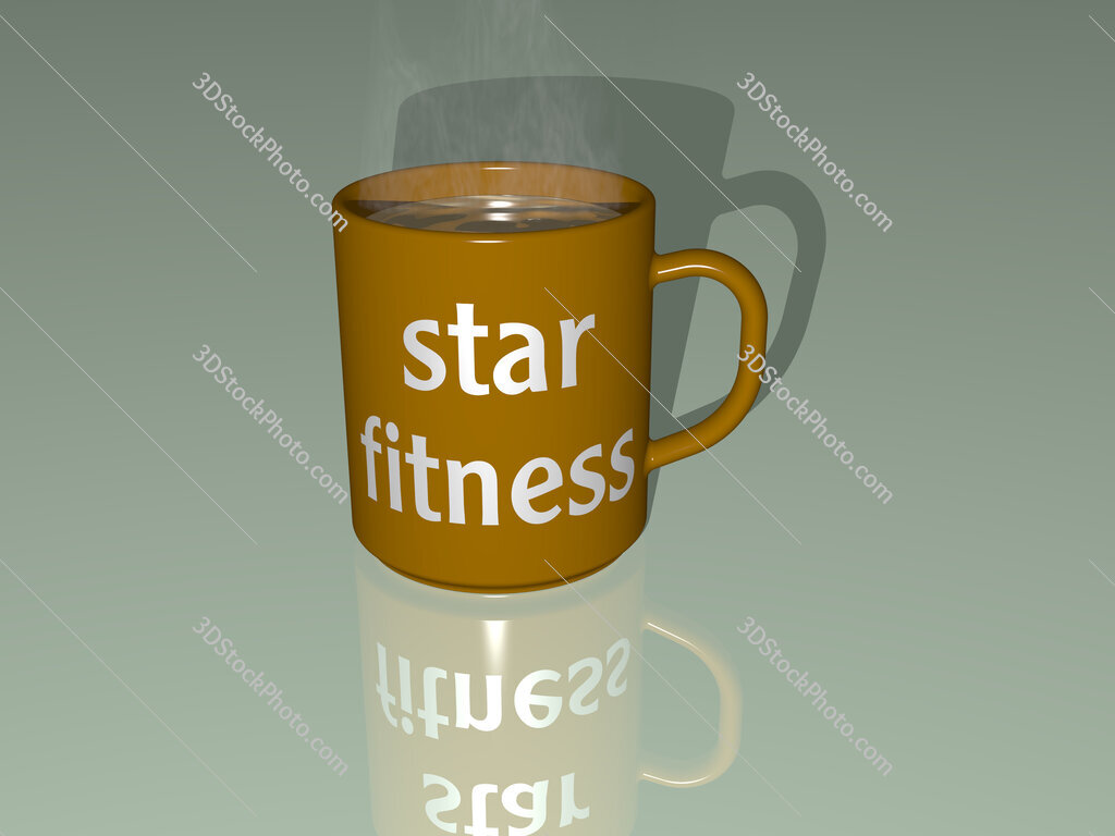 star fitness text on a coffee mug