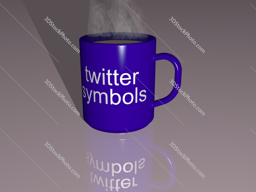twitter symbols text on a coffee mug