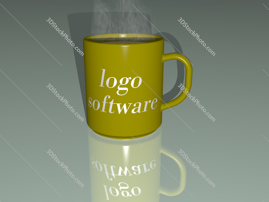 logo software text on a coffee mug