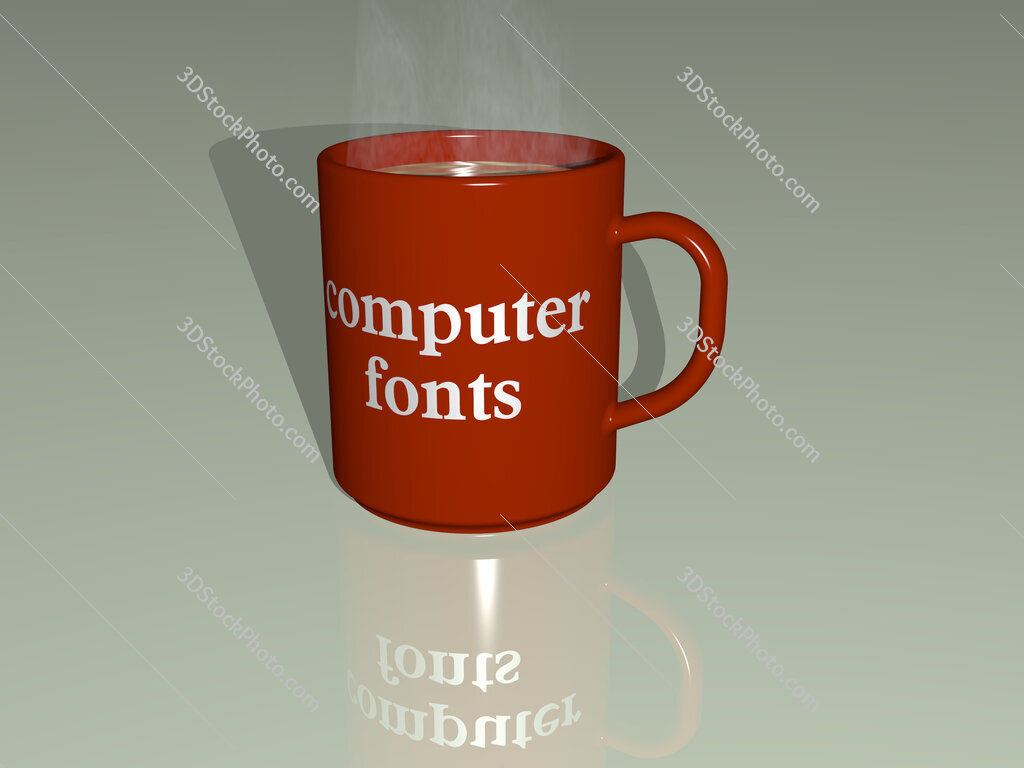 computer fonts text on a coffee mug