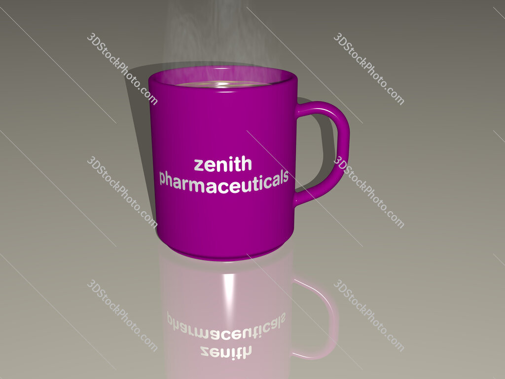 zenith pharmaceuticals text on a coffee mug