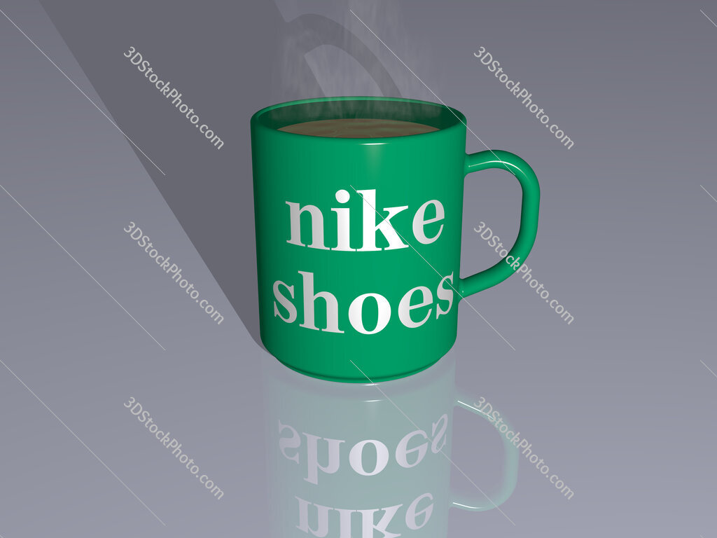 nike shoes text on a coffee mug