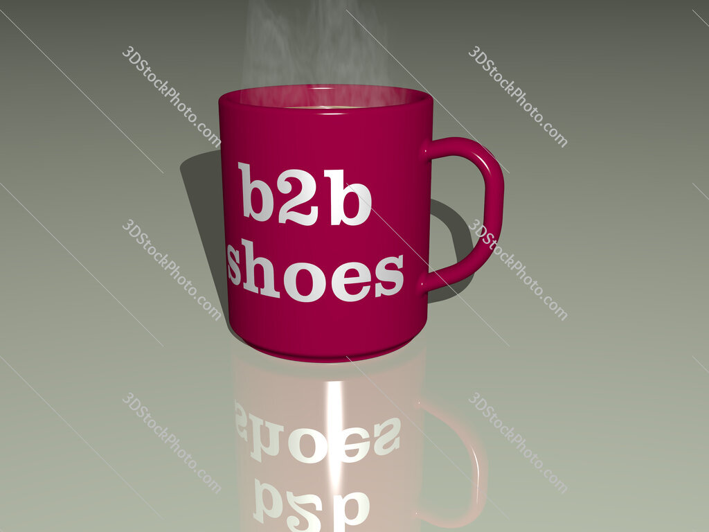 b2b shoes text on a coffee mug