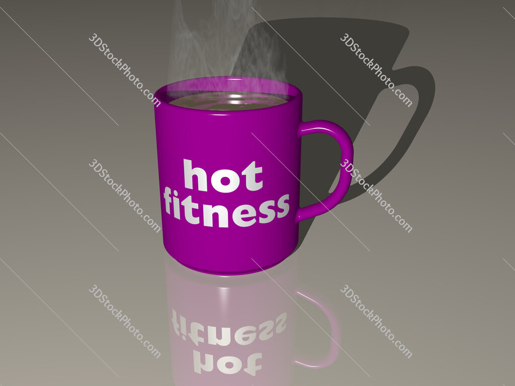hot fitness text on a coffee mug