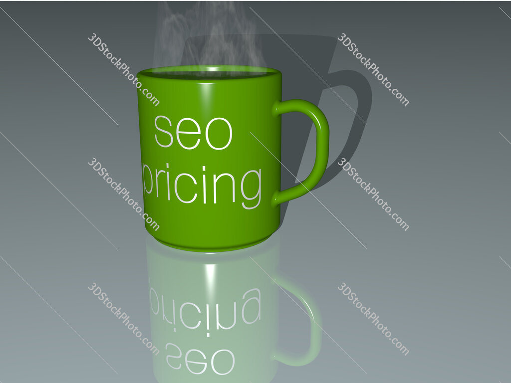 seo pricing text on a coffee mug