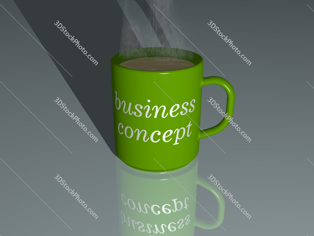 business concept text on a coffee mug