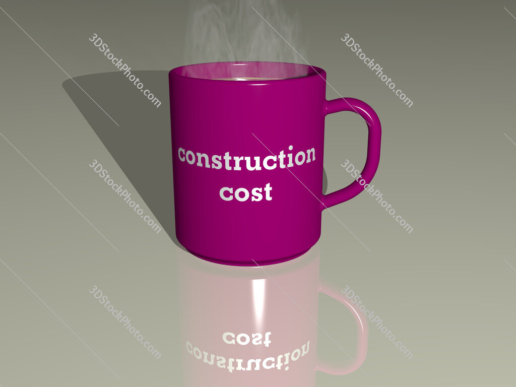 construction cost text on a coffee mug