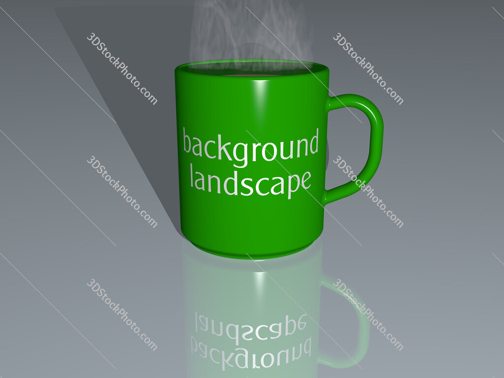 background landscape text on a coffee mug