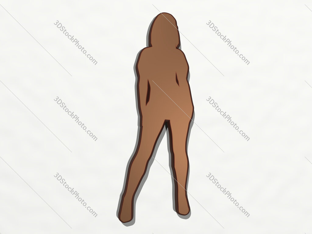 relaxing yoga posture 3D drawing icon