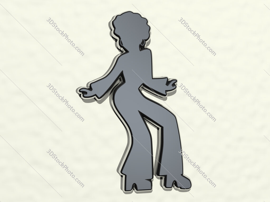 cluc dancing by a black girl 3D drawing icon