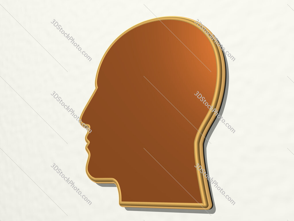 head 3D drawing icon