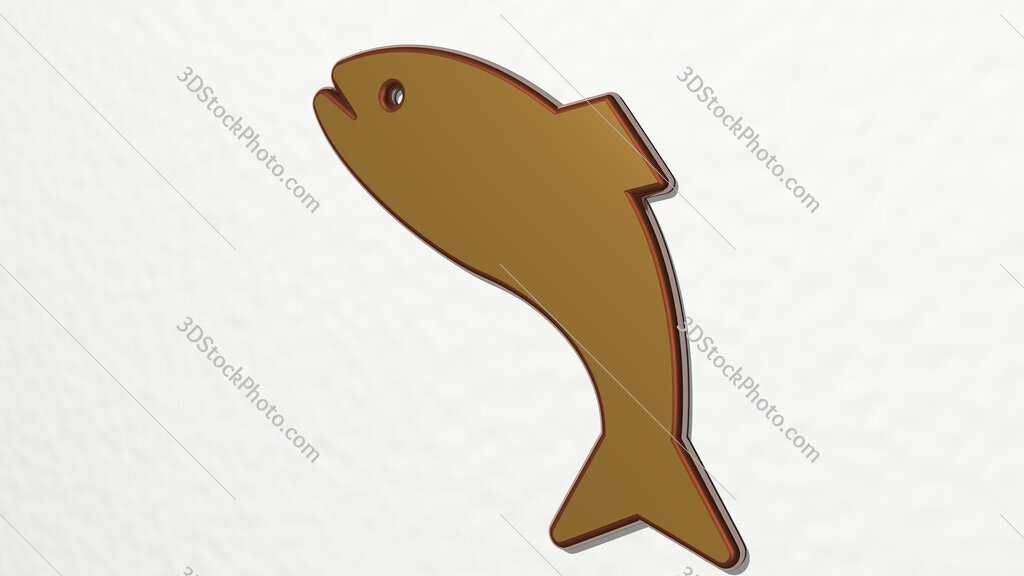 fish 3D drawing icon