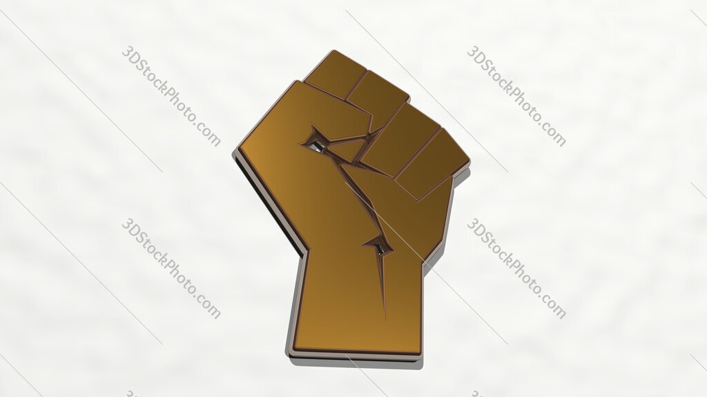 protest hand 3D drawing icon