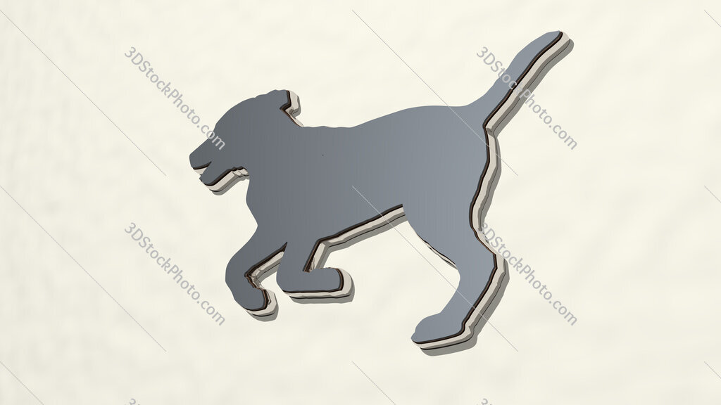 dog 3D drawing icon