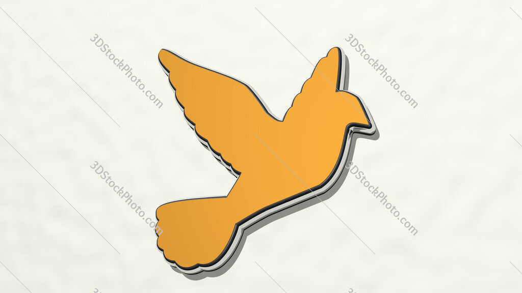 bird 3D drawing icon