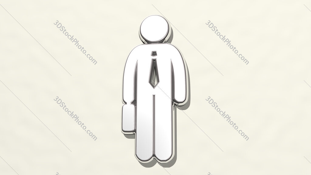 businessman symbol 3D drawing icon
