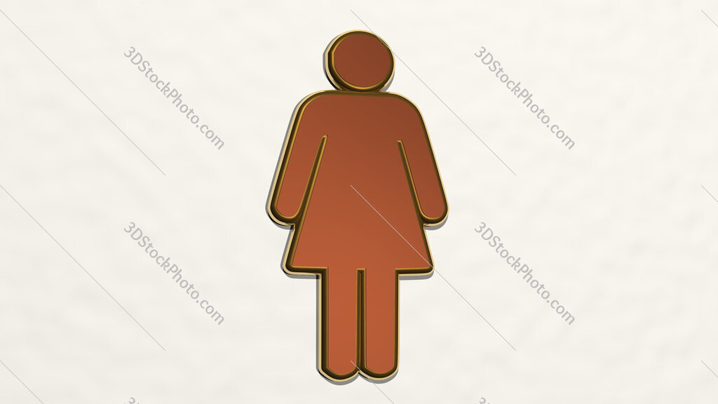woman 3D drawing icon