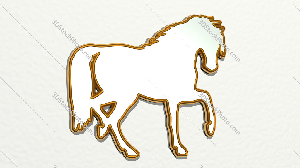 horse 3D drawing icon