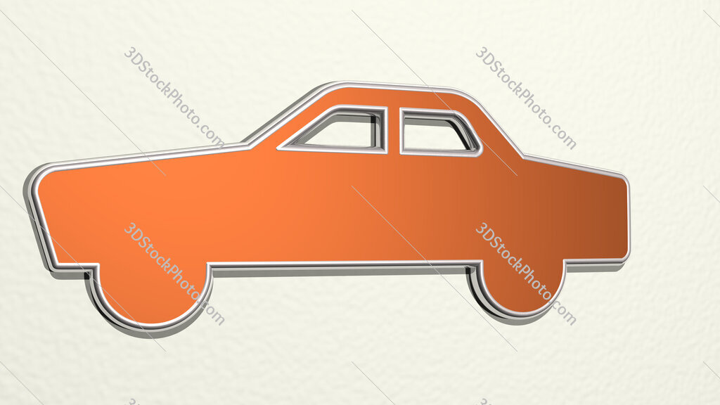 car 3D drawing icon