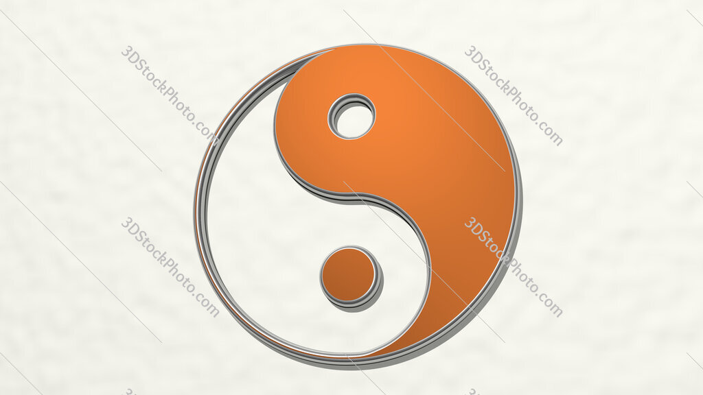 yin and yang symbol 3D drawing icon