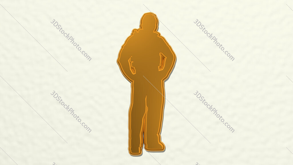 man standing 3D drawing icon