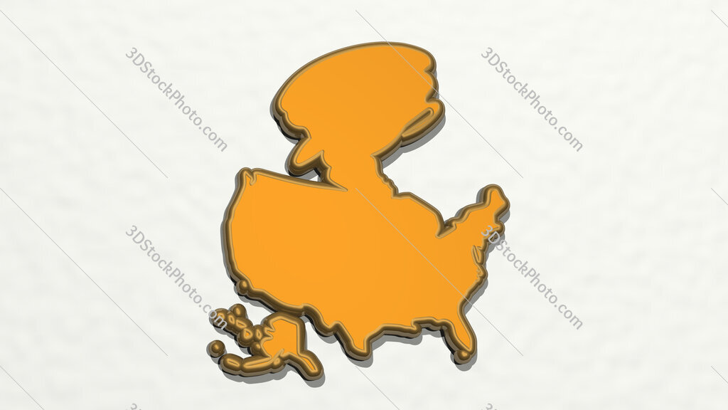 tornado in the US 3D drawing icon