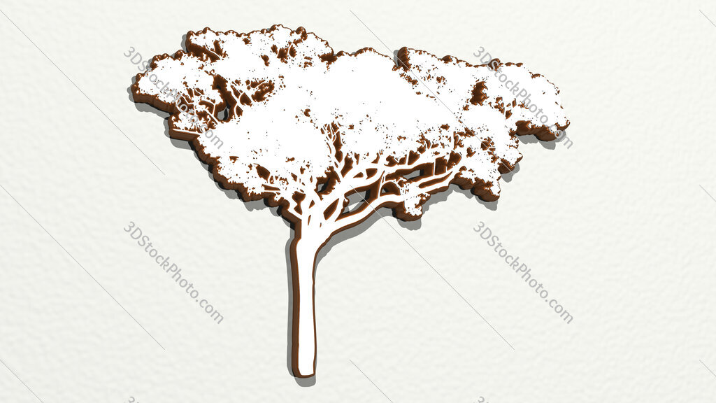 tree 3D drawing icon