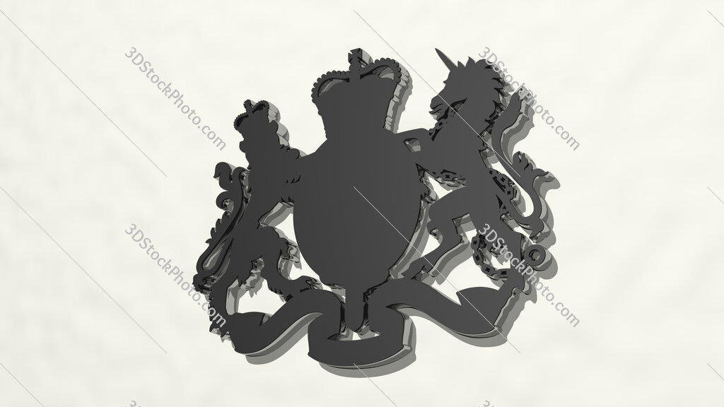 UK royal symbol 3D drawing icon