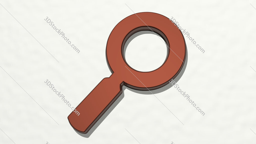 magnifying glass 3D drawing icon