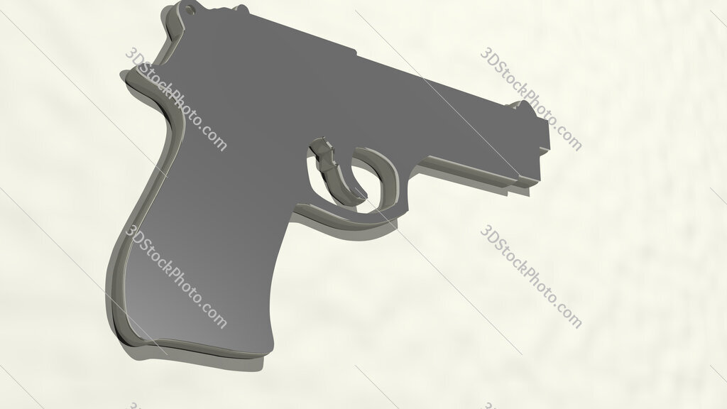 gun 3D drawing icon