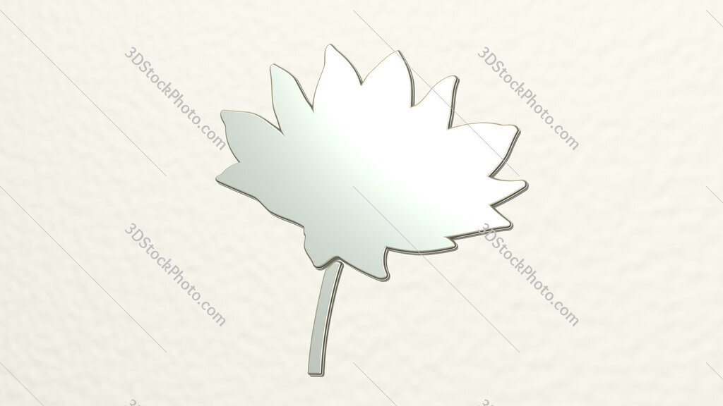 leaf 3D drawing icon
