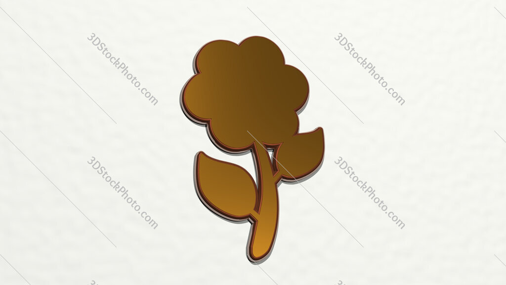 flower 3D drawing icon