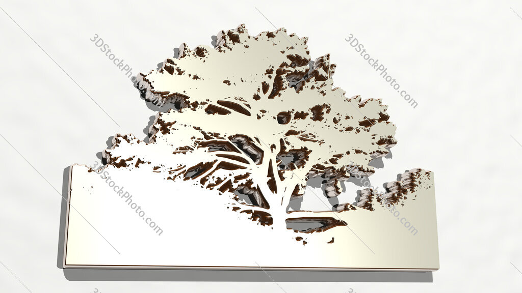 tree 3D drawing icon