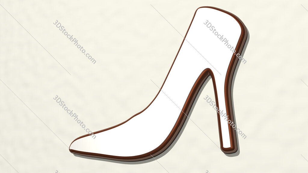 high heel shoe 3D drawing icon
