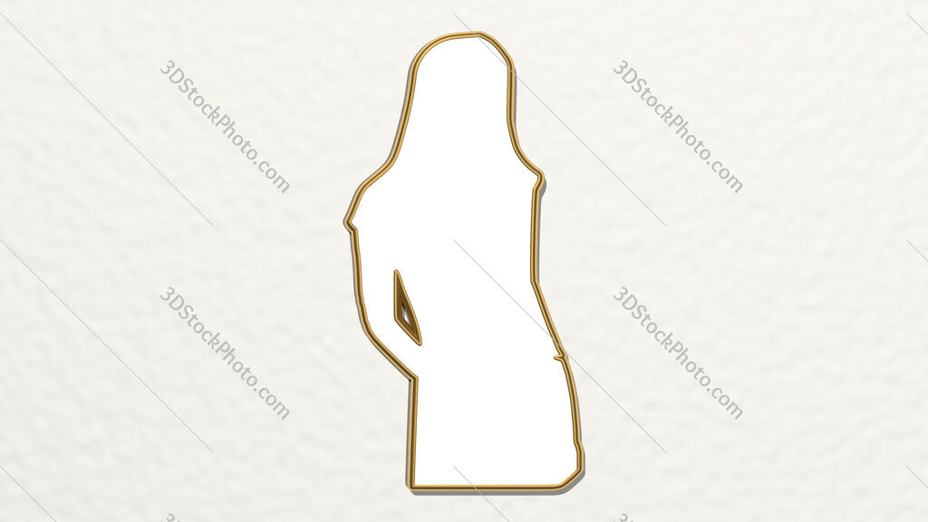 woman figure 3D drawing icon