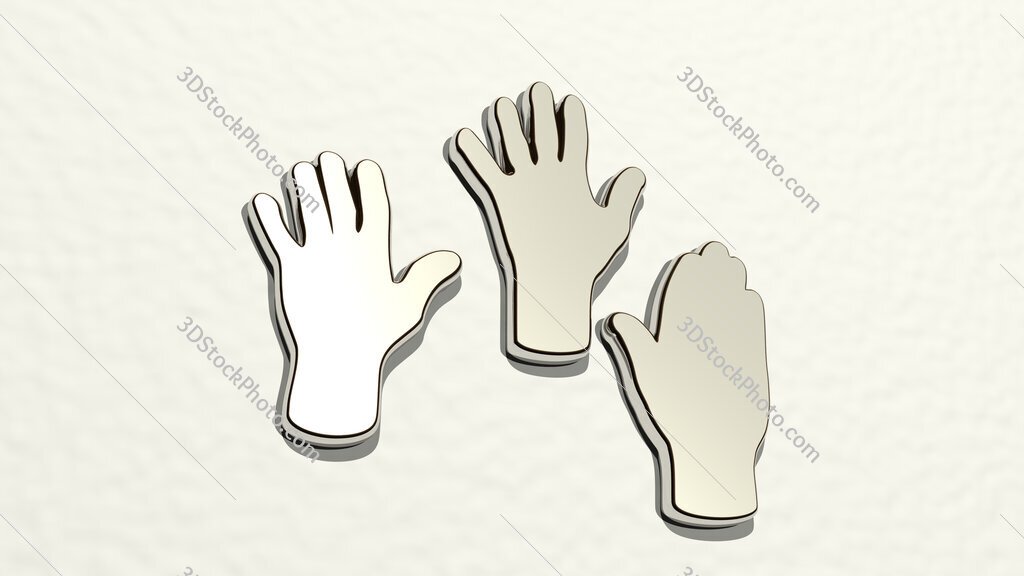 hands 3D drawing icon