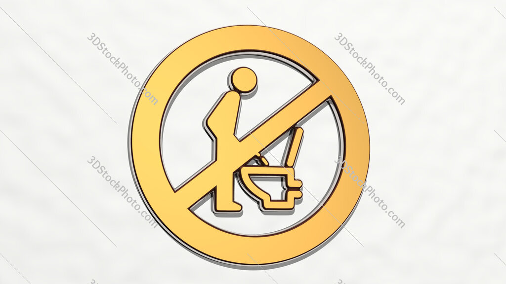 do not pee standing 3D drawing icon