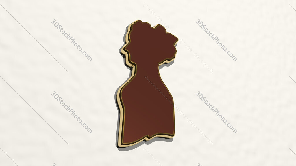 woman statue 3D drawing icon
