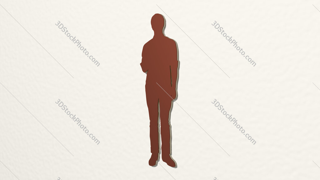 man standing 3D drawing icon