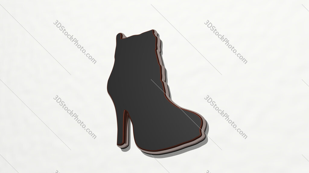woman high heel shoe 3D drawing icon